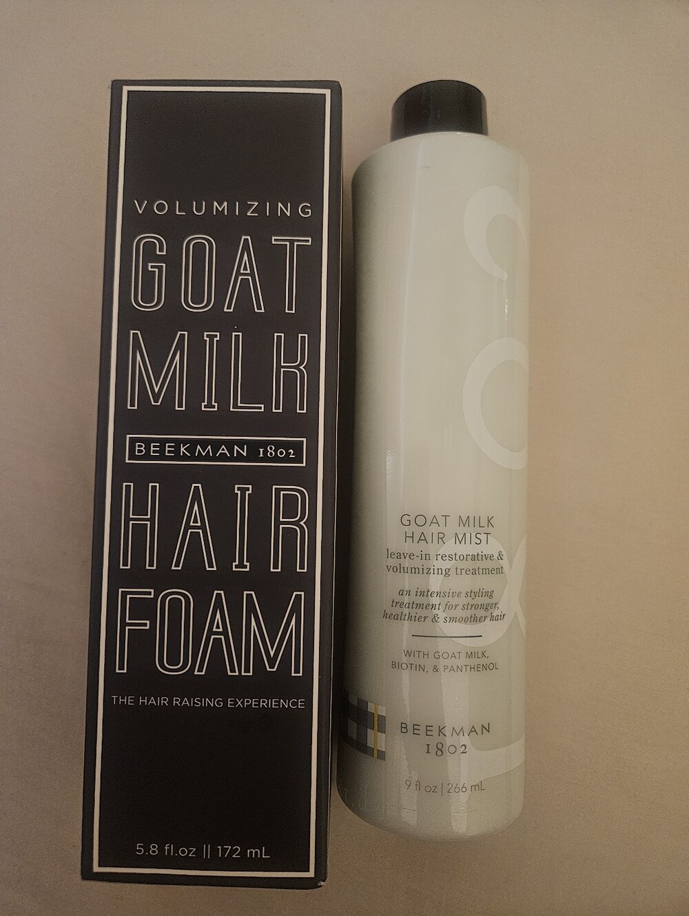 Beekman 1802 Volumizing Goat Milk Hair Foam & Leave In Hair Mist Set Of 2 *NWT*